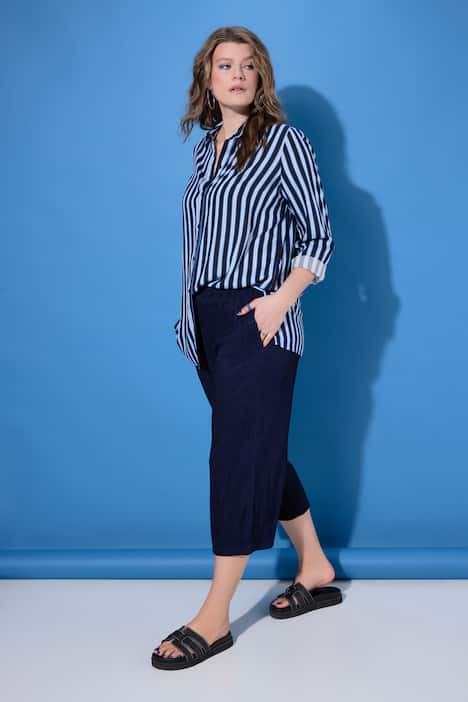 Culotte, wijde pijpen, jersey met structuur