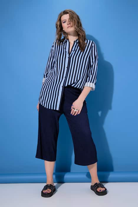 Culotte, wijde pijpen, jersey met structuur