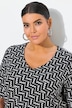 T-shirt, grafisk tryk, A-form, V-udskæring, korte ærmer