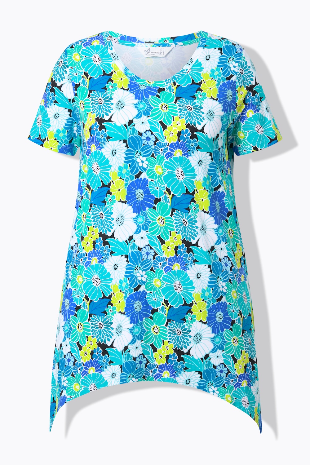 Stora storlekar T-shirt, Dam, grön, storlek: 50, Viskos, Mia Moda