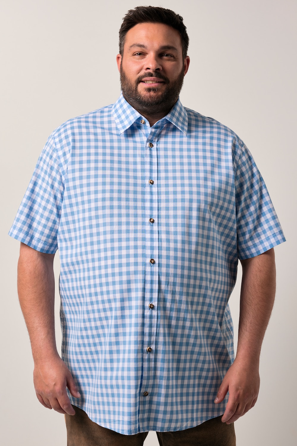 Men+ Trachten-Karohemd, Halbarm, Kentkragen, Comfort Fit, bis 8 XL