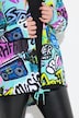 Sweatjakke, A-form, graffiti-mønster