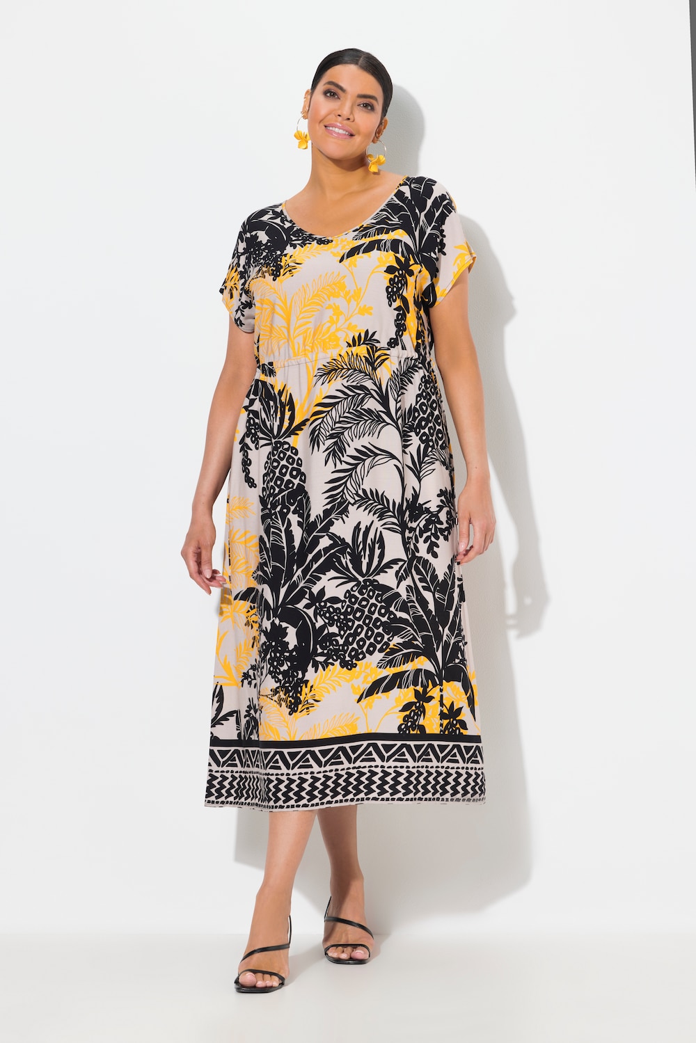 Große Größen Maxikleid, Damen, grau, Größe: 62/64, Viskose, Ulla Popken