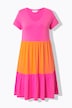 Vestido de jersey, ajuste cómodo, color blocking, volantes
