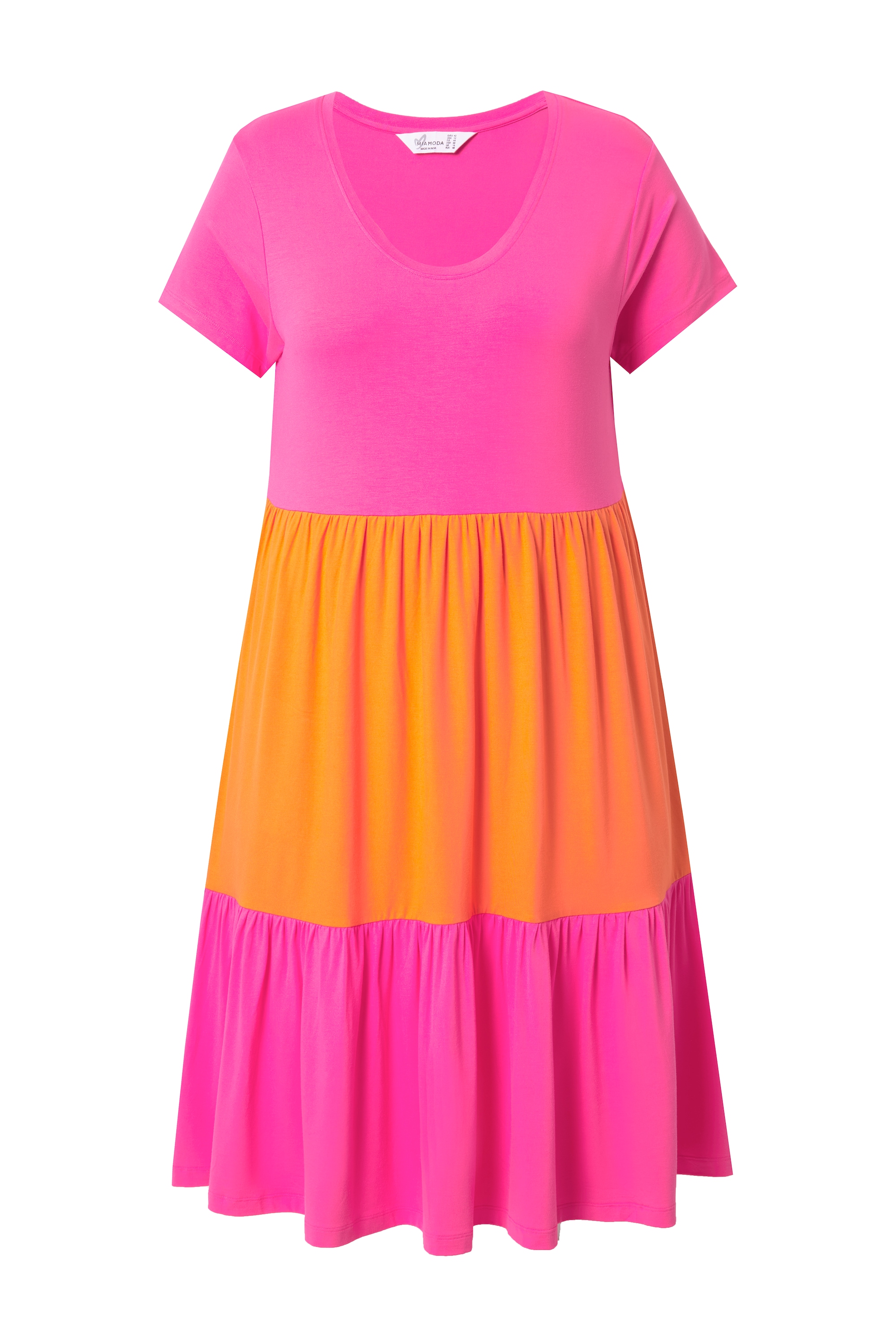 MIAMODA Damen große Größen Jerseykleid bequeme Passform Colorblocking