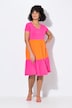 Vestido de jersey, ajuste cómodo, color blocking, volantes