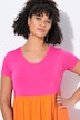 Vestido de jersey, ajuste cómodo, color blocking, volantes