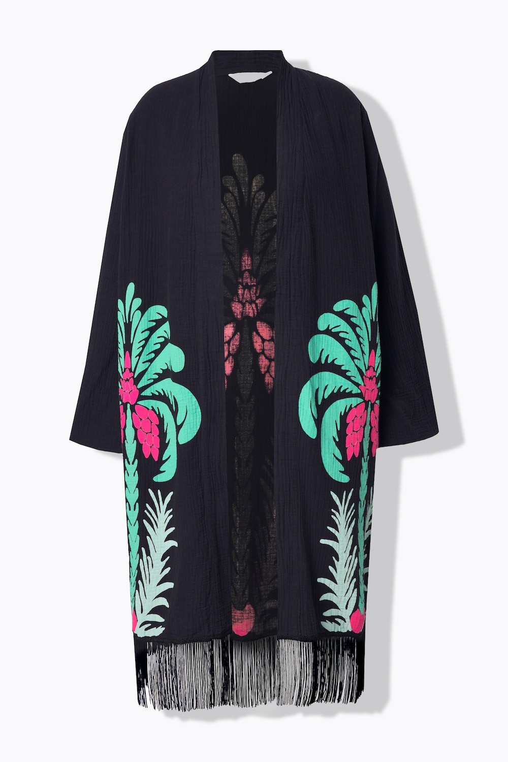 Stora storlekar Kimono, Dam, svart, storlek: 54, Bomull, Angel of Style