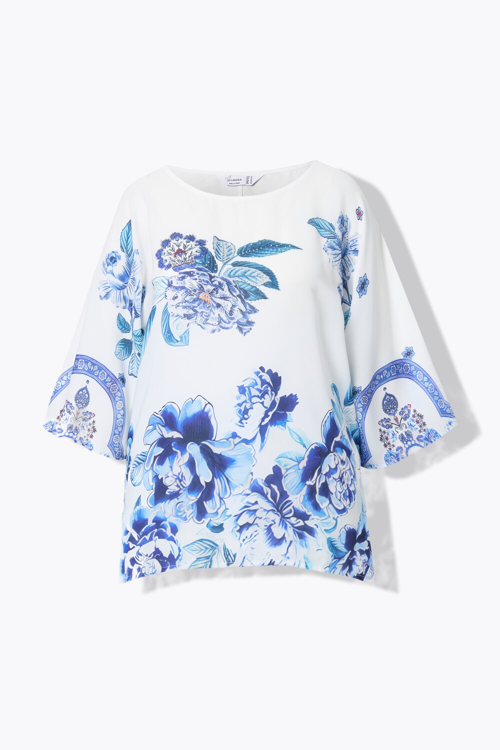 Stora storlekar Vävd topp, Dam, vit, storlek: 42, Polyester, Mia Moda