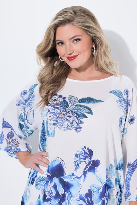 Blusenshirt, Allovermuster mit Glitzersteinchen