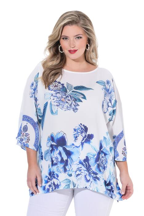 Halenkové tričko, plošný vzor s třpytivými kamínky