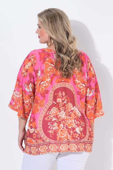 Blusenshirt, Allovermuster mit Glitzersteinchen