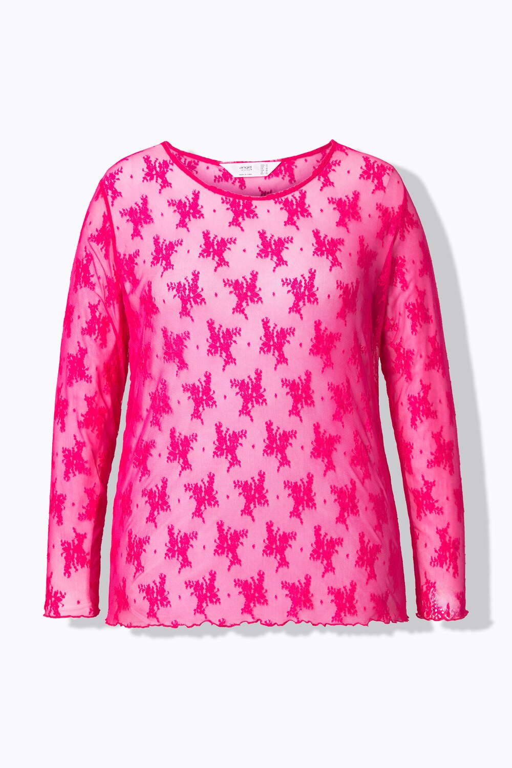 Stora storlekar Spetstopp, Dam, rosa, storlek: 54, Polyester, Angel of Style