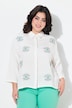 Skjortebluse, kasseformet pasform, musselin, øje-broderi