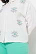 Skjortebluse, kasseformet pasform, musselin, øje-broderi