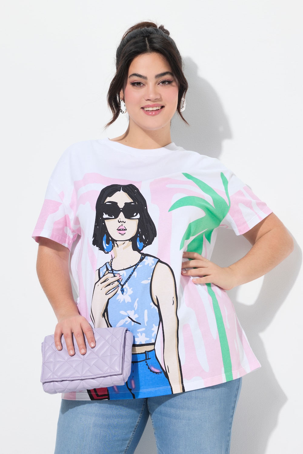 T-Shirt, Boxy Fit, Frauen-Motiv