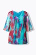 Meshbluse, A-linje, mesh med fargerikt allover-trykk