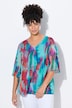 Meshbluse, A-linje, mesh med fargerikt allover-trykk