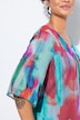Meshbluse, A-linje, mesh med fargerikt allover-trykk