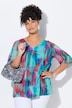 Meshbluse, A-linje, mesh med fargerikt allover-trykk