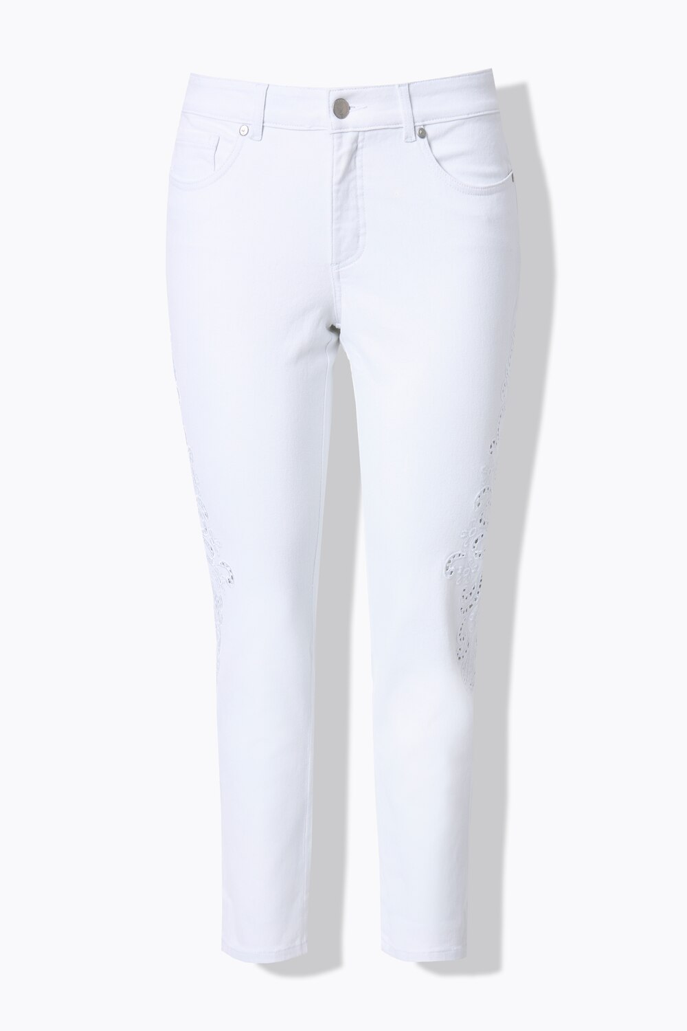 Stora storlekar Skinny-jeans, Dam, vit, storlek: 54, Bomull, Mia Moda