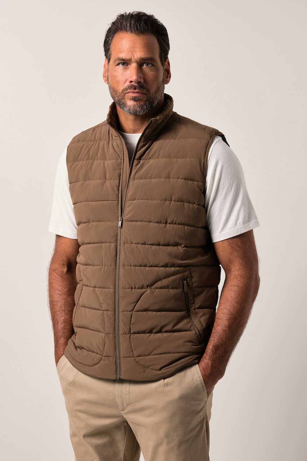 Stora storlekar Quiltad väst, Her, grön, storlek: XXL, Syntetfibrer/Polyester, JP1880