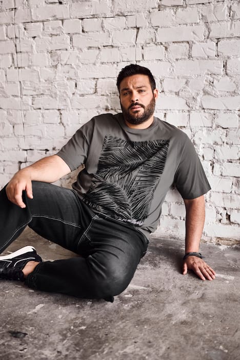 Men+ T-Shirt, Bauchfit, Print, Halbarm, bis 8 XL