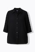 Overhemdblouse, linnenlook, A-lijn, overhemdkraag, 3/4-mouw