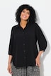 Overhemdblouse, linnenlook, A-lijn, overhemdkraag, 3/4-mouw