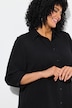 Overhemdblouse, linnenlook, A-lijn, overhemdkraag, 3/4-mouw