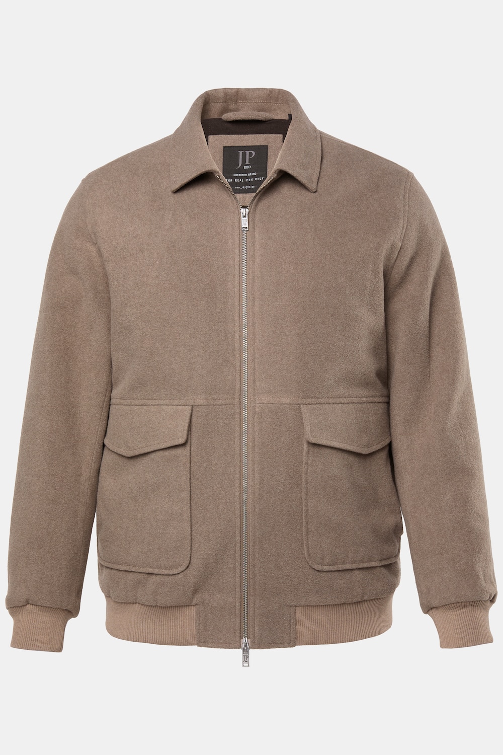 Blouson en laine mélangée JP 1880, fermeture zippée et poches plaquées - jusqu'au 7 XL