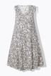 Robe midi, jersey, nuages, encolure en V, sans manches, coton biologique