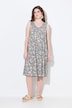 Robe midi, jersey, nuages, encolure en V, sans manches, coton biologique