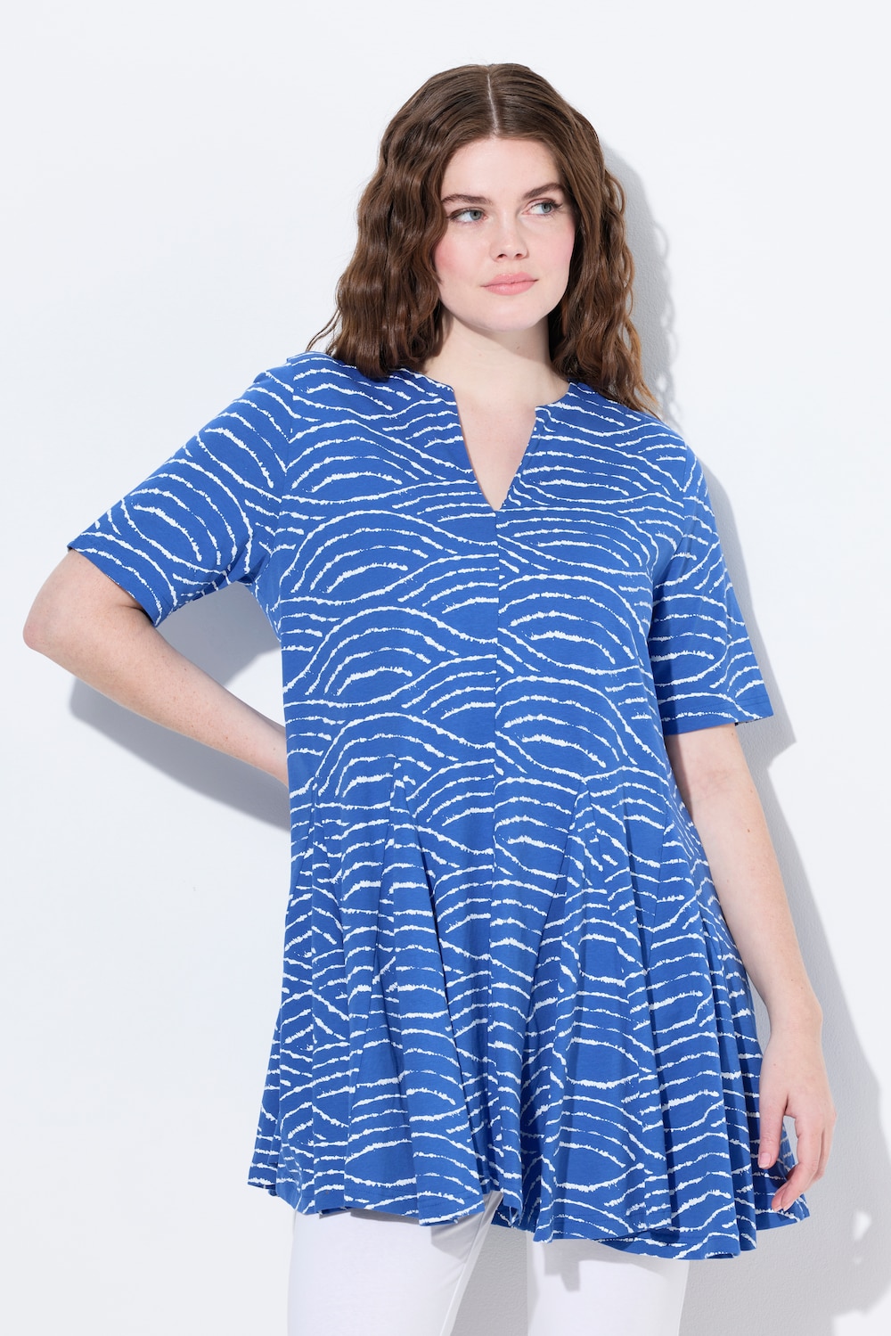 Große Größen T-Shirt, Damen, blau, Größe: 46/48, Baumwolle, Ulla Popken