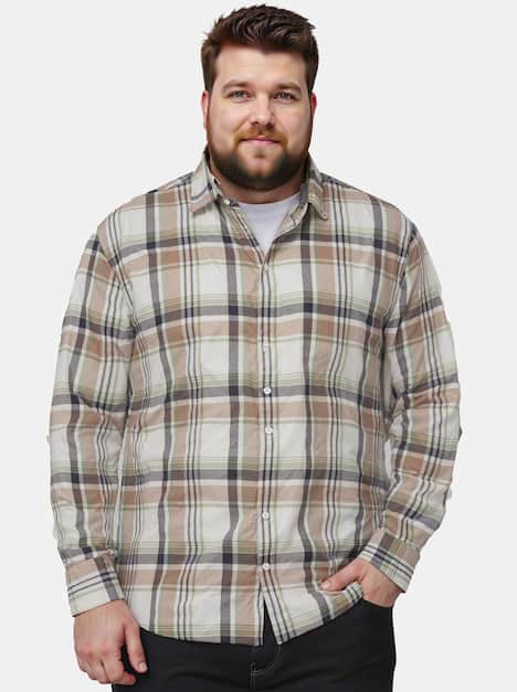 Boston Park Leinenmix-Karohemd, Langarm, Kentkragen, Comfort Fit, bis 8 XL