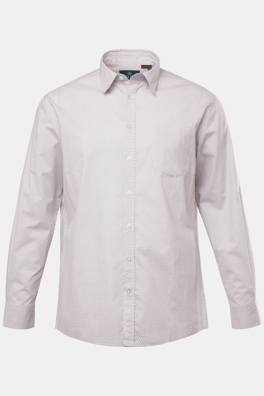 Boston Park skjorte, lange ærmer, minimalt print, Kent-krave, comfort fit, op til str. 8XL