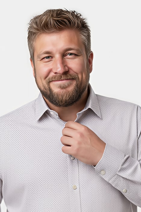 Boston Park Hemd, Langarm, Minimalprint, Kentkragen, Comfort Fit, bis 8 XL