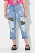 Vaqueros 7/8 Amy, Straight Fit, parches de camuflaje
