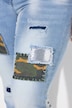 Vaqueros 7/8 Amy, Straight Fit, parches de camuflaje