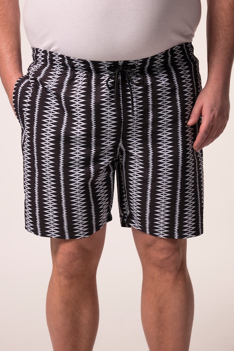 Men+ Badeshorts, Bauchfit, Alloverprint, Elastikbund, bis 8 XL