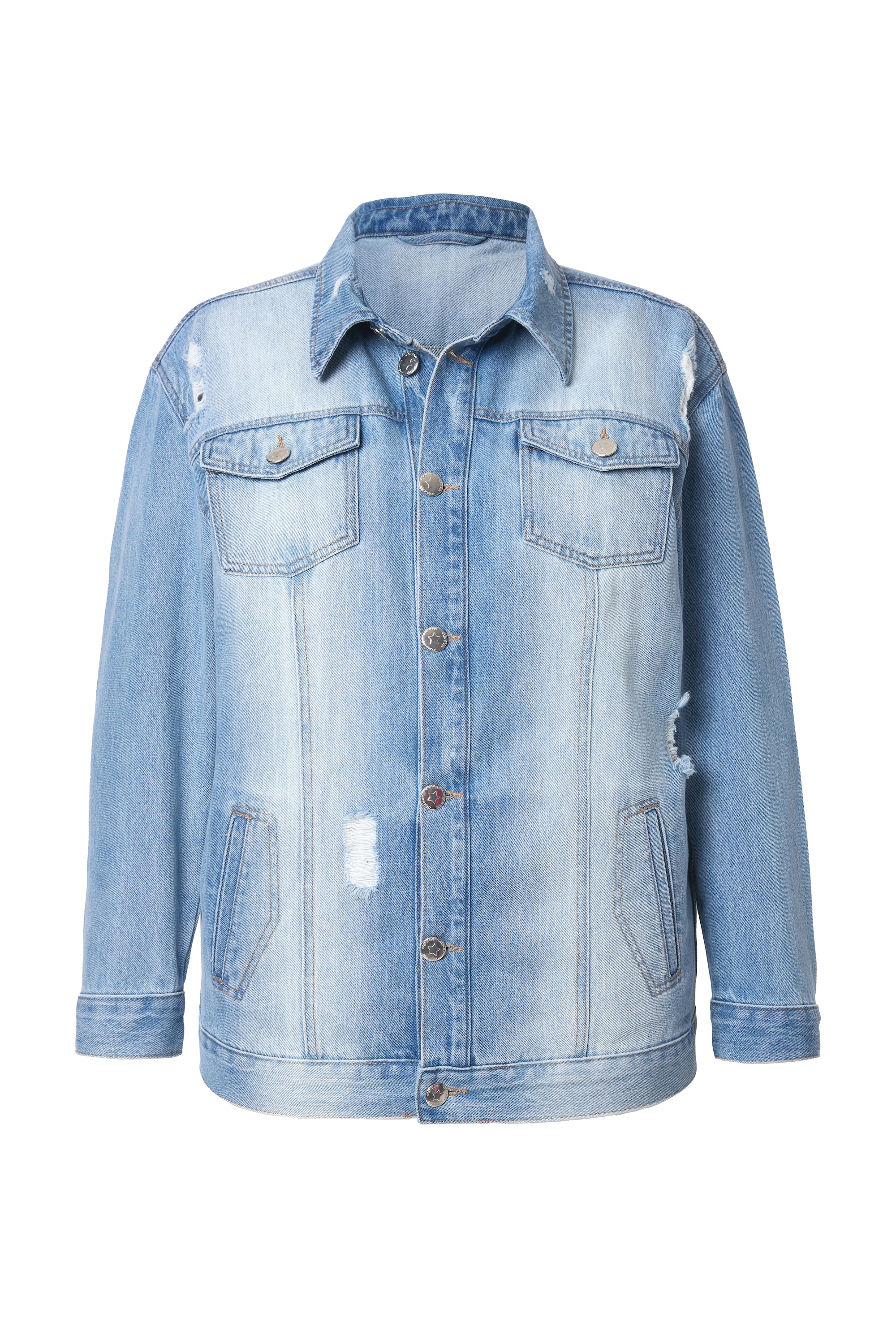 Angel of Style Damen große Größen Jeansjacke oversized Glitzer Totenkopf 840660