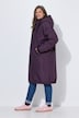 Veste technique oversize à capuche. Doublure polaire bouclée. Fermeture éclair à double sens
