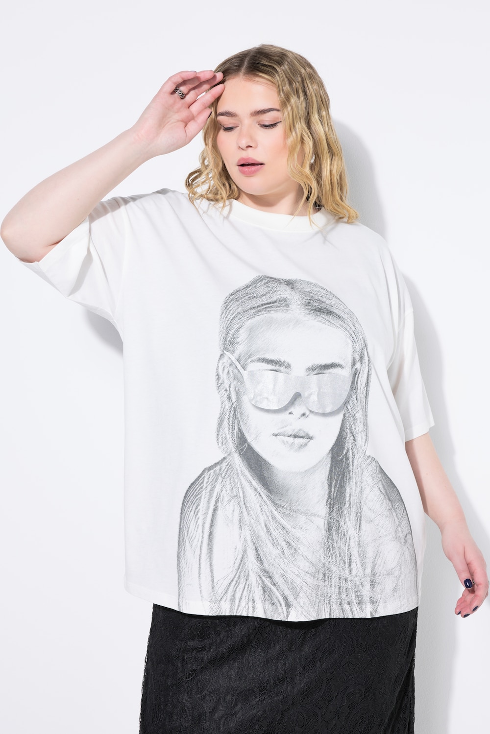 Große Größen T-Shirt, Damen, beige, Größe: 54/56, Baumwolle, Studio Untold