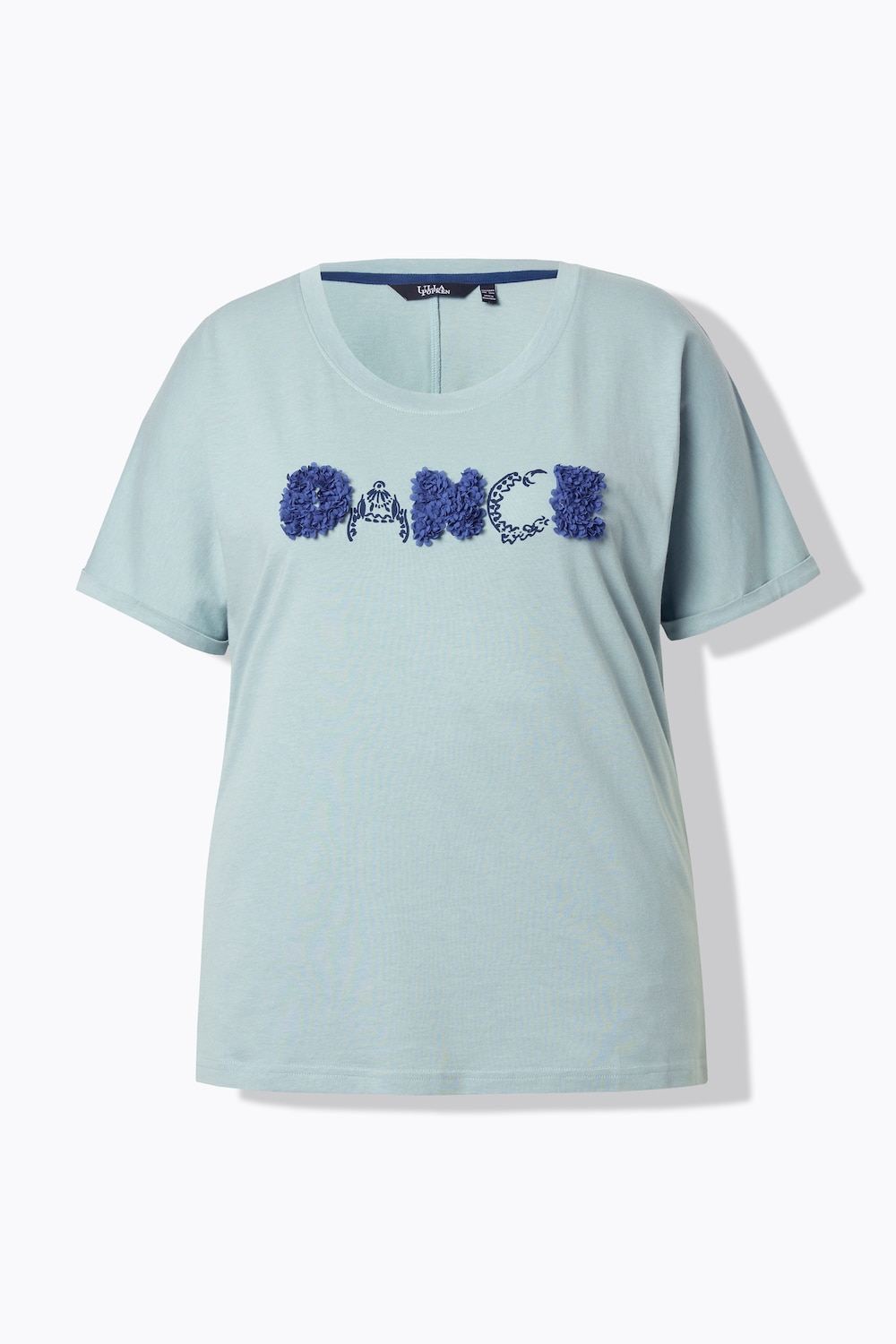 Stora storlekar T-shirt, Dam, turkos, storlek: 50/52, Syntetfibrer/Bomull, Ulla Popken