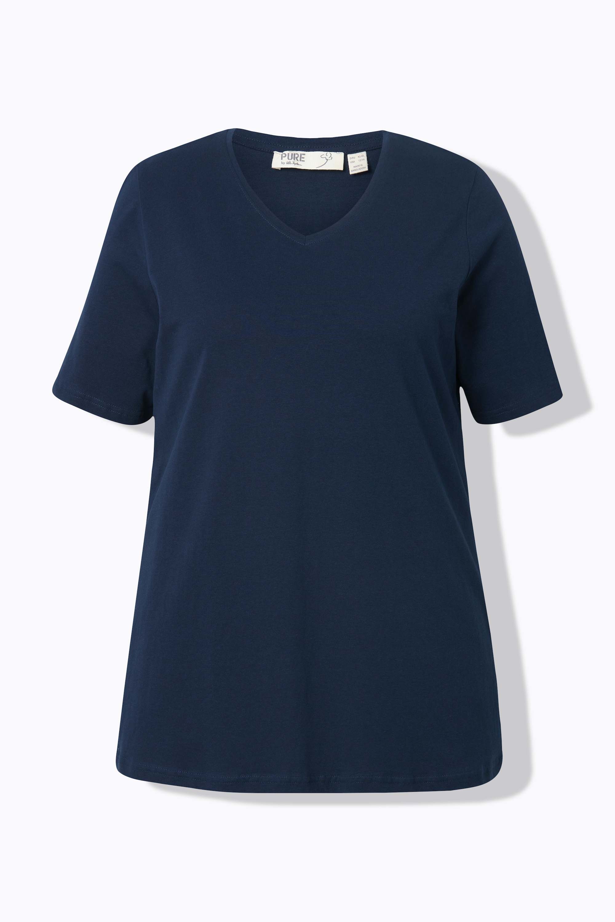 Ulla Popken Damen große Größen T Shirt 2er Pack V Ausschnitt Halbarm