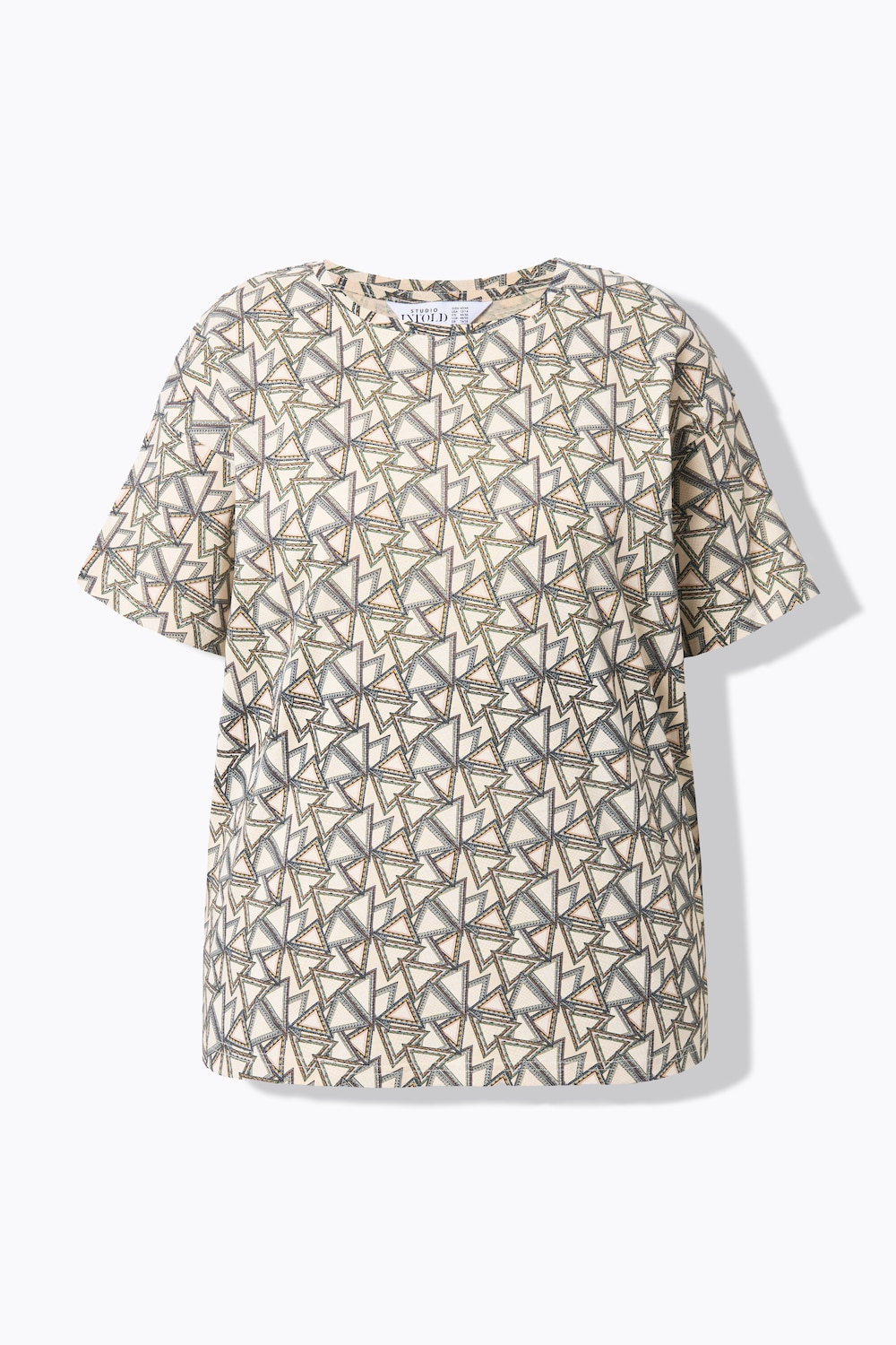 Stora storlekar T-shirt, Dam, beige, storlek: 54/56, Bomull, Studio Untold
