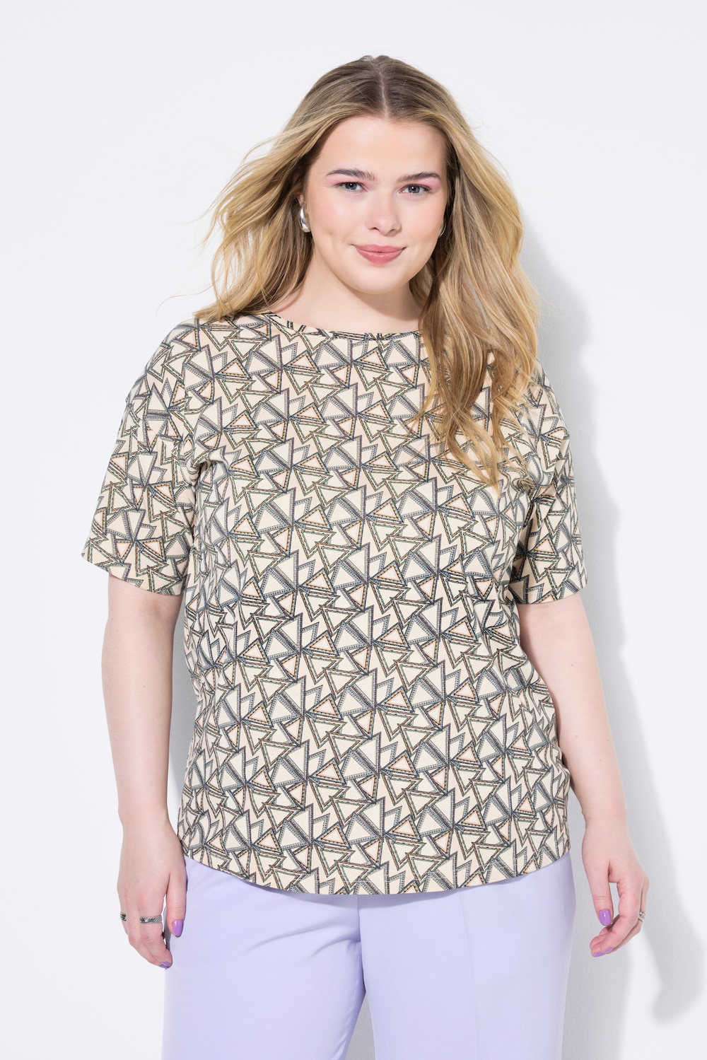 Große Größen T-Shirt, Damen, beige, Größe: 42/44, Baumwolle, Studio Untold