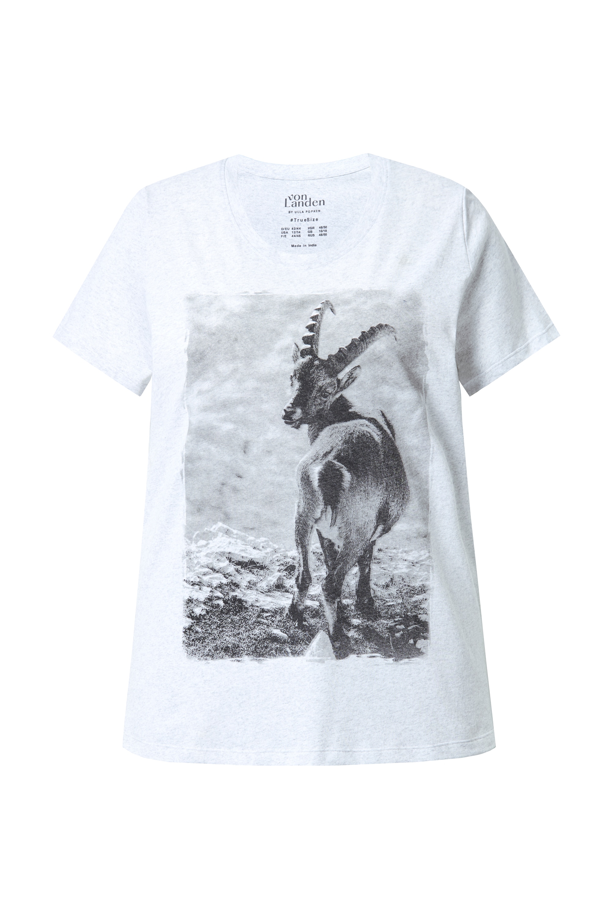 Ulla Popken Damen große Größen T Shirt Trachtenmotiv Classic Rundhals