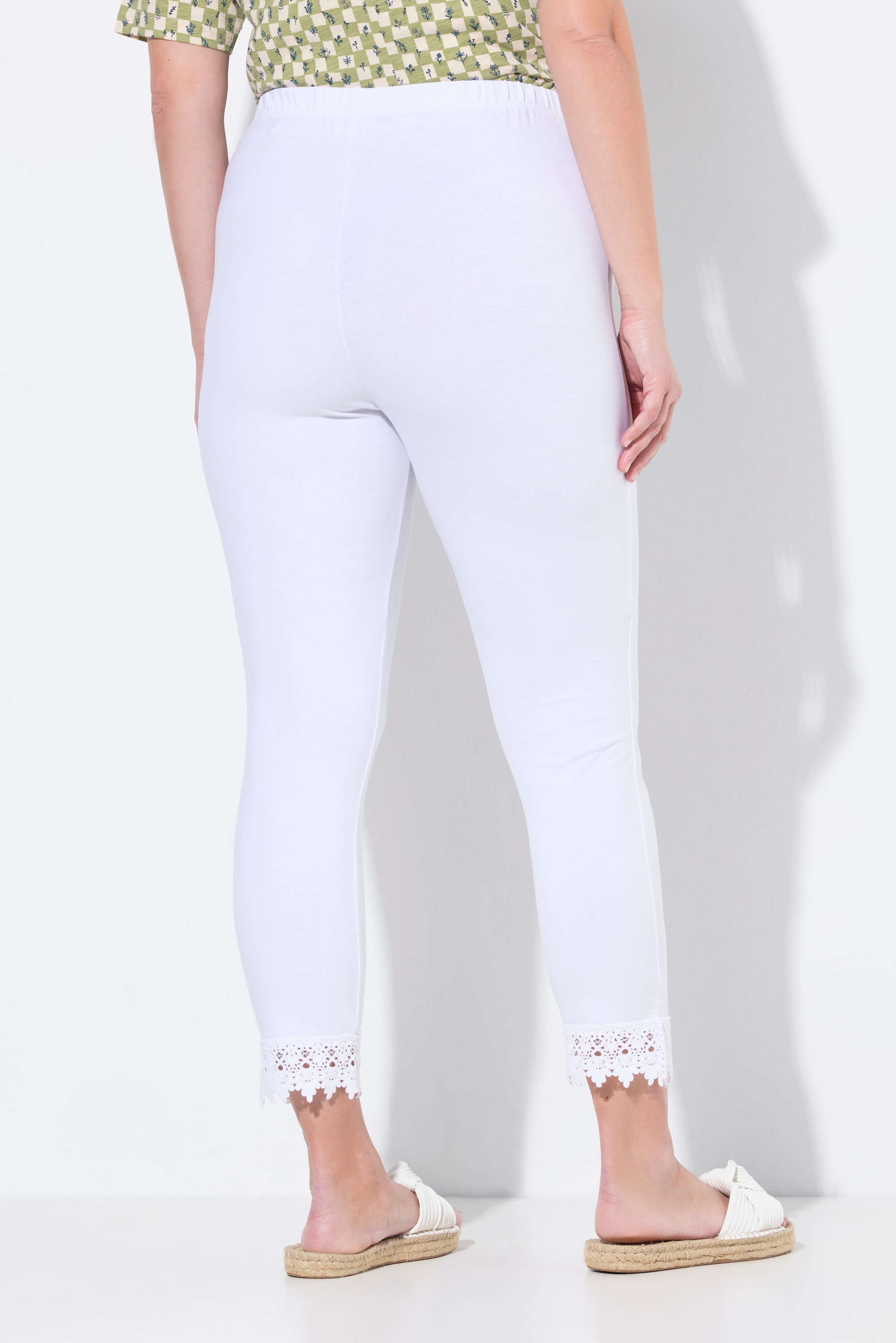 Ulla Popken Damen große Größen 7 8 Leggings 2er Pack Spitzensaum