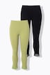 7/8-Leggings, 2er-Pack, Spitzensaum, Biobaumwolle